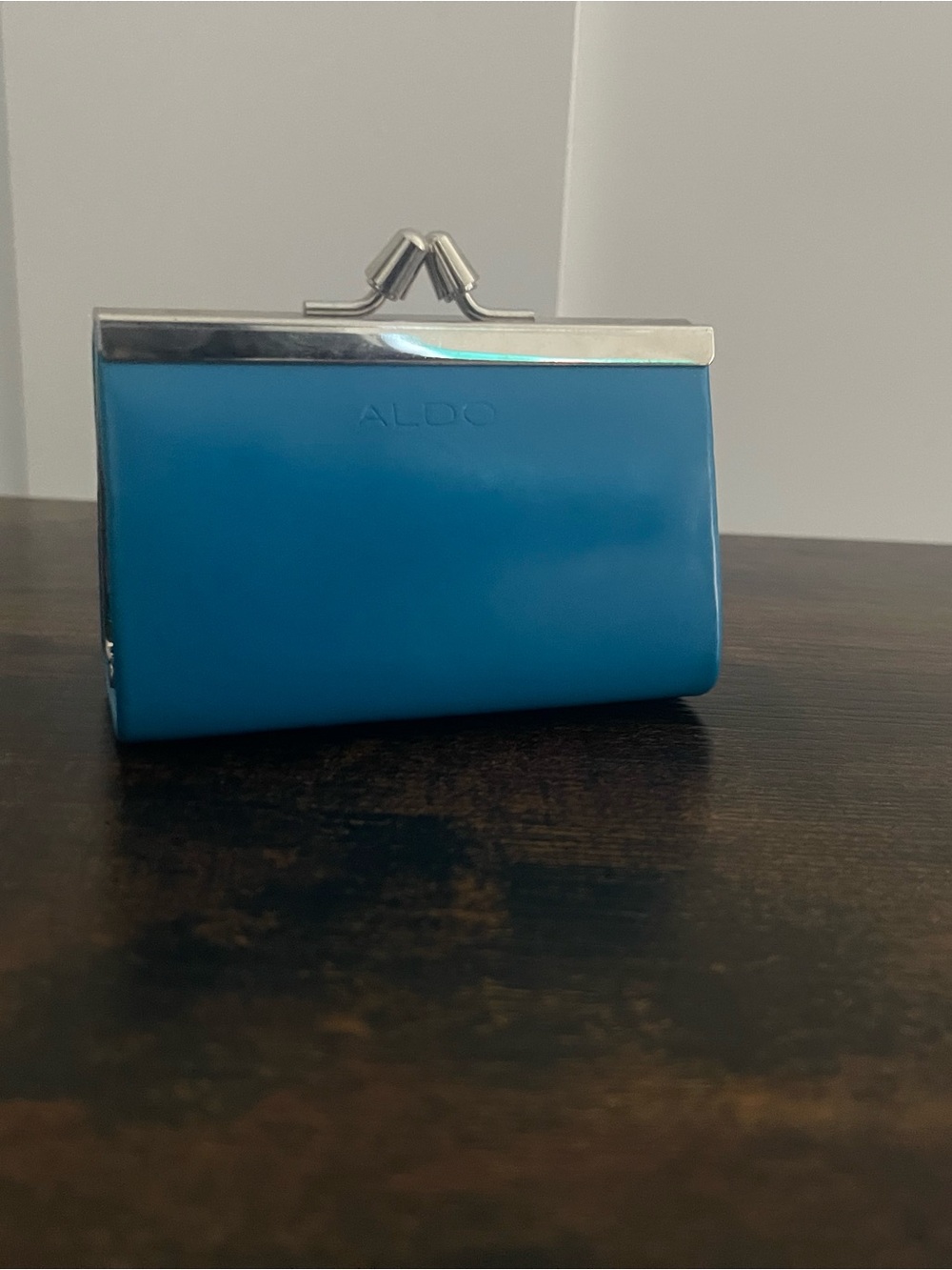 Aldo Blue Patent Clasp Wallet